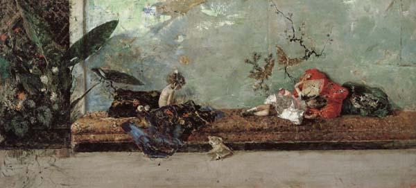 Marsal, Mariano Fortuny y The Artist's Children in the Japanese Salon Germany oil painting art